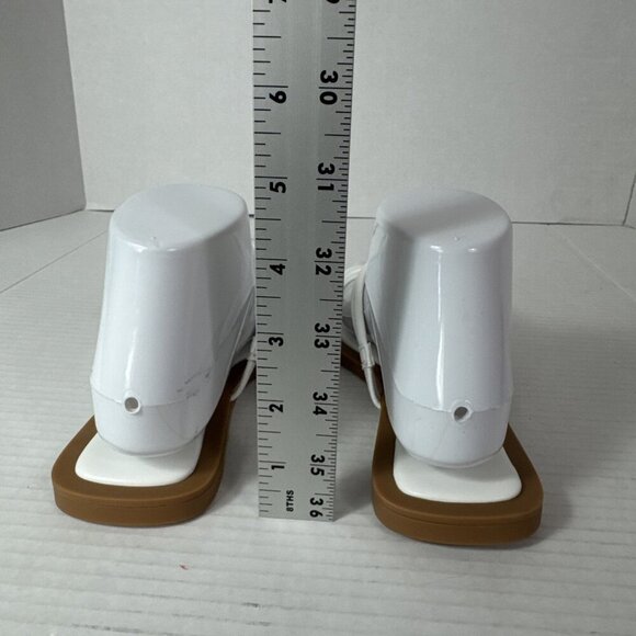 Azalea Wang Women's 8 Stetson White Slip On Square Toe Knot Sandals New 0188 - Picture 7 of 15